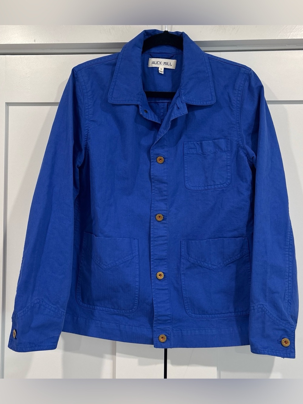 Alex Mill Garment Dyed Work Jacket Vibrant Blue Size Small Lightweight